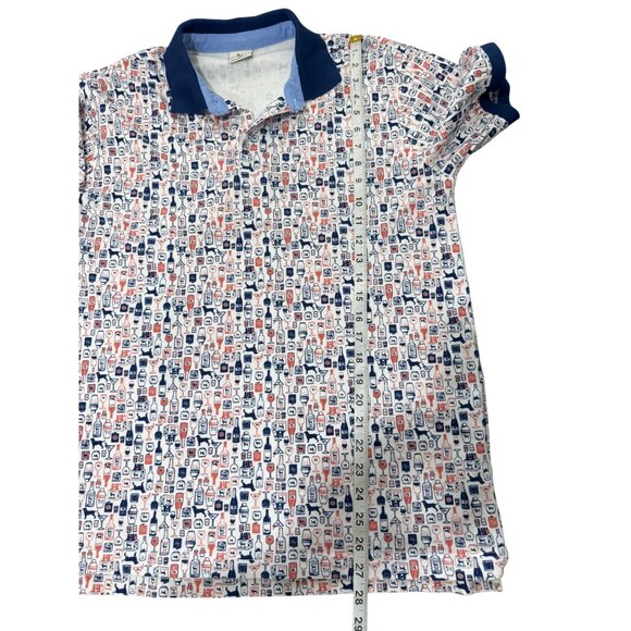 The Black Dog Mens Polo Shirt Short Sleeve Cocktail Bar Print Cotton Size S - Picture 6 of 8